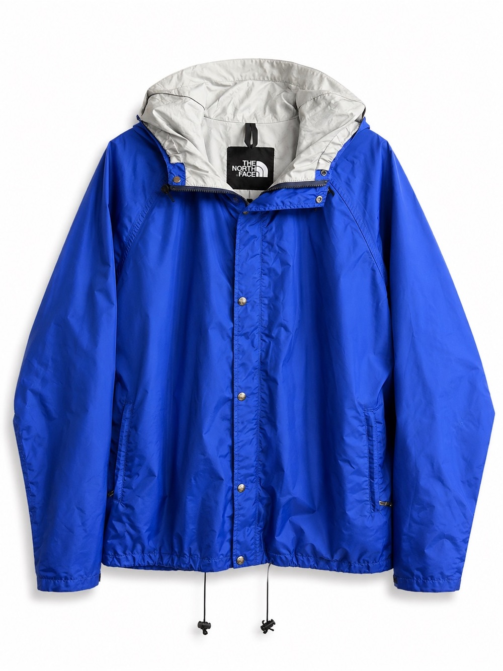 Vintage The North Face Hooded Rain Jacket Blue Gray Nylon Shell Mens XL Coat